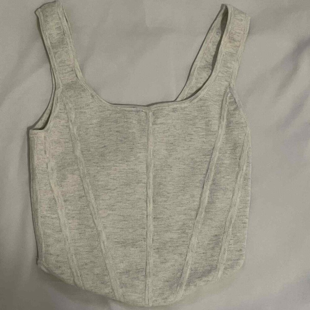 Artizia Sculpt Knit Bustier Tank Top | Matte Pearl